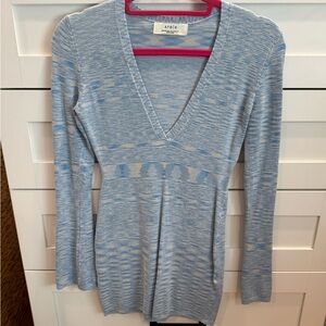 Atoir Light Blue V-Neck Sweater Dress